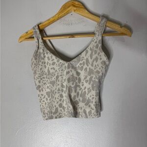 Lululemon Align Tank Size 2 Nulu Cheetah Camo Antique White No‎ Padding